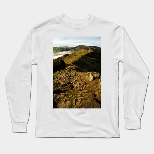 Views to Mam Tor Long Sleeve T-Shirt by StephenJSmith